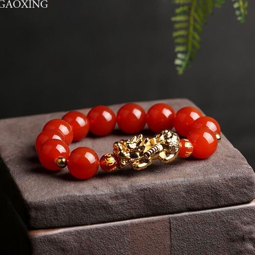 Bracelet En Agate Naturelle Pour Hommes, Bijou De Haute Qualité, En Cuivre, Doré, Tressé, Cordon À Main, Sûr
