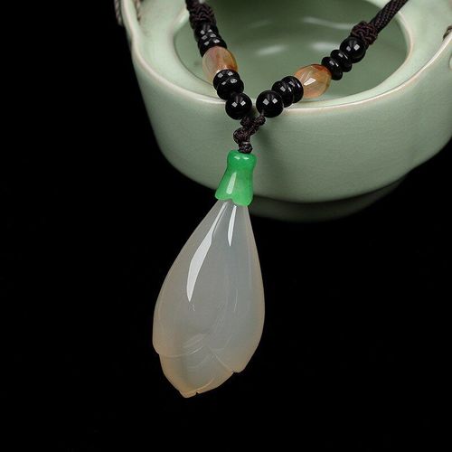 Pendentif Fleur D'agate Magnolia Blanc Naturel, Bijoux, Accessoires Pour Hommes Et Femmes, Collier Haut De Gamme, Cadeaux De Santé À La Mode