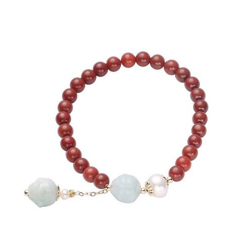 Bracelet En Agate Rouge Naturelle Pure 14k Pour Femmes, Bijoux En Or Et Perles De Jade, Cadeau De Couple