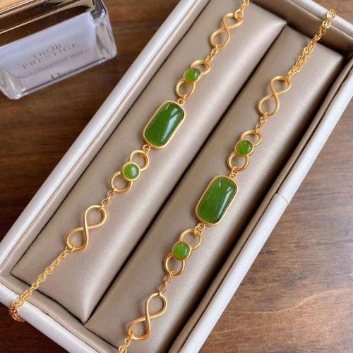 Bracelet En Jade Vert Naturel Hetian, Argent Sterling S925, Jaspe Vert Épinard, Antique, Cadeau Pour Mère