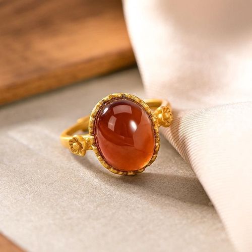 Bague Cornaline En Jade Naturel Hetian De Style Palais, Gros ¿Uf Nouilles, En Argent Sterling S925, Anneau Artisanal En Or Ancien, Ornement Féminin