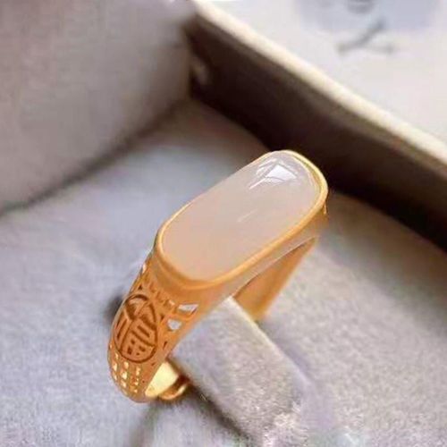 Bague En Argent Sterling S925, Jade Naturel Hetian, Vert, Dorure, Longue Ouverture, Anneau Carré Réglable Vin Pour Femmes