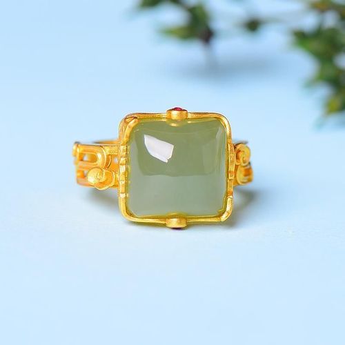 Bague En Argent Sterling S925 Incrustée De Jade Hetian Gris, Géométrique Simple, Tempérament, Assorti À Tout, Bijoux D'été Pour Femmes