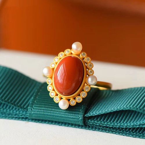 Bague Vintage Style Cour En Agate Rouge Du Sud Naturelle, Gros ¿Uf Nouilles, En Argent Sterling S925, Anneau Artisanal En Or Ancien, Ornement Pour Femmes