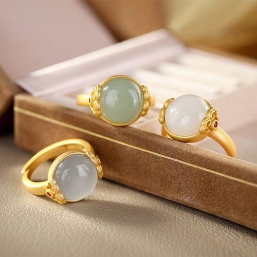 Bague En Jade Naturel Hetian Ruyi Xiangyun Pour Femme, En Argent Sterling S925, Design Original, Cadeau Ajustable