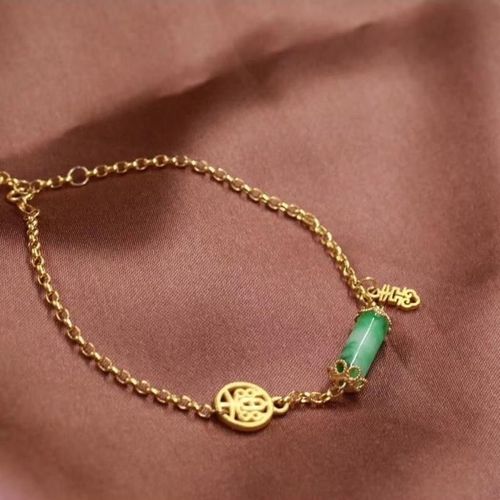 Bracelet Hetian Jade Vert Naturel En Argent Sterling S925, Marque Happy Avec Mosaïque Jade Comme La Pluie, Bracelet Global Pour Femmes