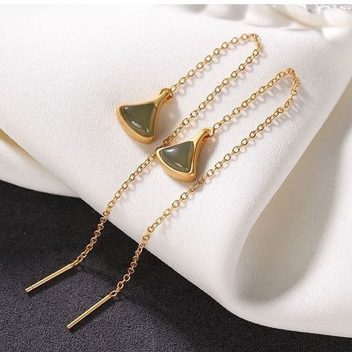 Boucles D'oreilles Pendantes En Agate Rouge Du Sud, En Argent Sterling S925, En Jade Gris Hétian Naturel, Longues Et Exquises Pour Femmes