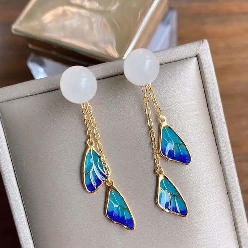 Boucles D'oreilles Vintage En Jade Naturel Hetian Pour Femmes, Boucles D'oreilles En Jade Blanc, En Argent Sterling S925, Style Ethnique Chinois Classique