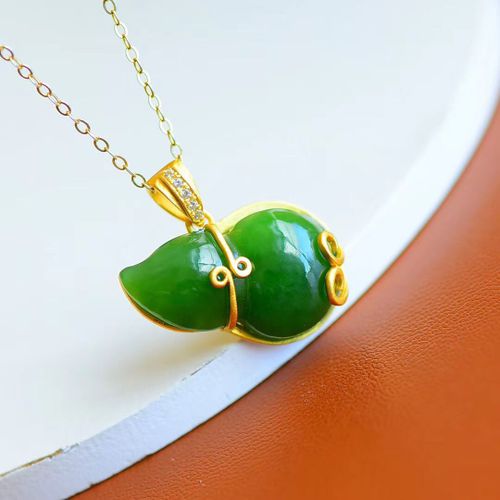 Pendentif En Jaspe Naturel Pour Femmes, Collier En Jade Hetian, Vert, Épinard, Chaîne De Chandail, Argent Pour Donner Des Bijoux À Maman