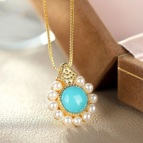 Pendentif En Forme De Belle Au Bois Dormant, Nouveau Style De Princesse, Turquoise, Collier En Argent Sterling S925, Exquis, Élégant, Déesse Gracieuse Te