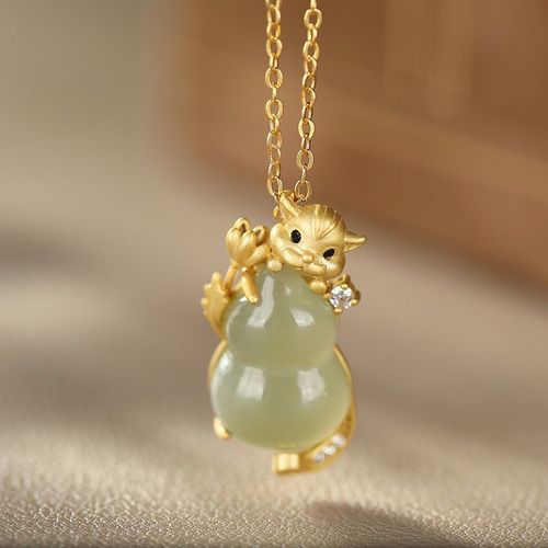 Collier En Jade Naturel Hetian Avec Pendentif Souris, Chaîne De Clavicule Jiru En Argent Sterling S925, Turquoise, Année Animale, Pour Femmes
