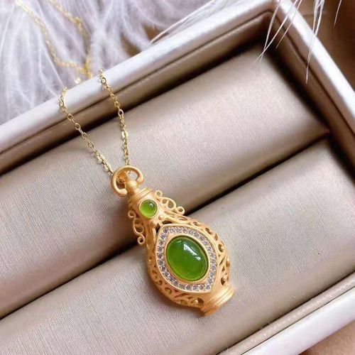 Pendentif De Bouteille En Jaspe Naturel, Accessoires Pour Femmes, Collier En Argent Sterling S925, Nouveau Collier Chinois De Style Chinois