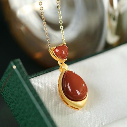 Collier En Forme De Goutte D'eau, En Argent Sterling S925, Pendentif En Agate Rouge Du Sud Naturel Incrusté, Pour Célébrités D'internet, Dream Girl C