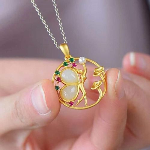 Collier Pendentif Papillon Ajouré En Agate Et Argent Sterling S925, Fleur De Danse Papillon, À La Mode, Clavicule Féerique