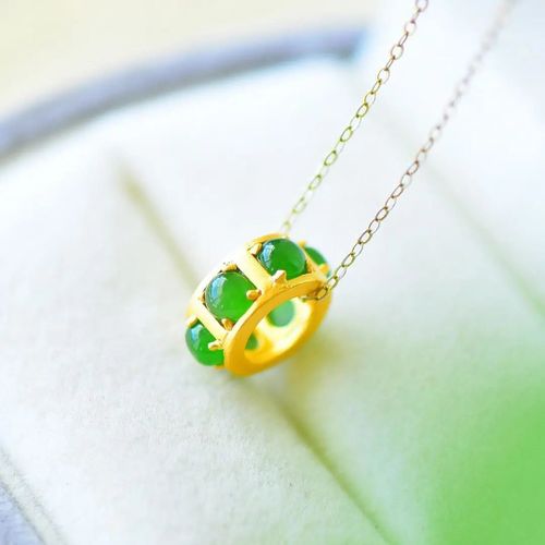 Collier En Argent Sterling 2020, Perles Porte-Bonheur Assorties Avec Tout, En Jade Vert Hétian Naturel, Pendentif Pour Femmes, Nouvelle Collection