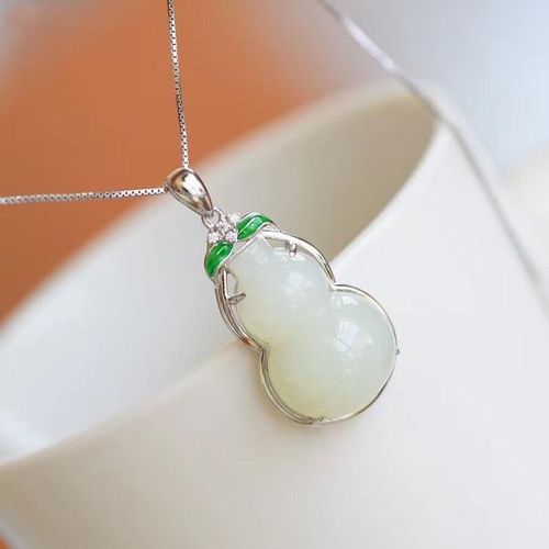 Pendentif En Jade Naturel Hotian Pour Femmes, Petit Calebasse, Collier En Argent Sterling S925, Rétro, Ethnique, Style Chinois