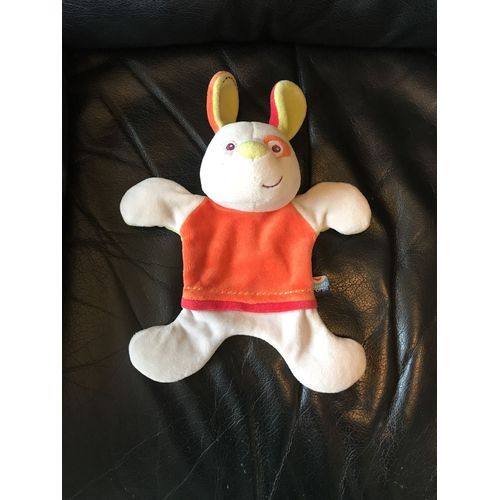Doudou Plat Sucre D'orge Lapin Chien Gris Blanc Orange Rouge Vert