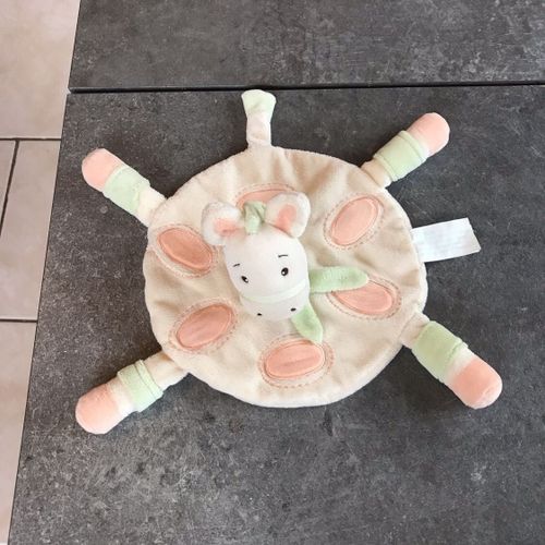 Doudou Plat Rond Cheval Beige - Kimbaloo