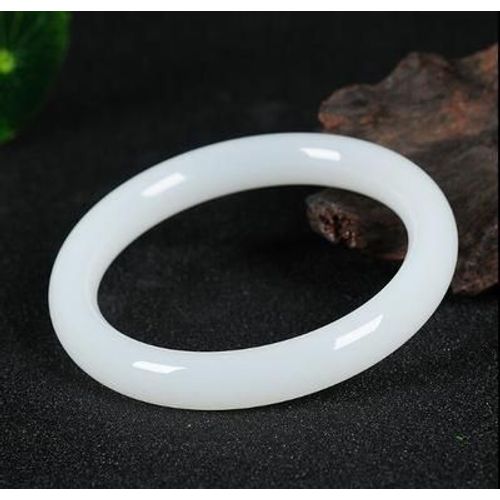 Bijoux En Jade Naturel Hetian Blanc, Bracelet Rond 54-64mm, Bijoux De Princesse Élégants, Meilleur Cadeau
