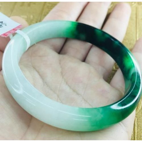 Bracelet En Jadéite Naturelle Pour Femme, Bijou De Princesse, Fleur Verte Glacée, 54-61mm, Cadeau, Envoyer Un Certificat