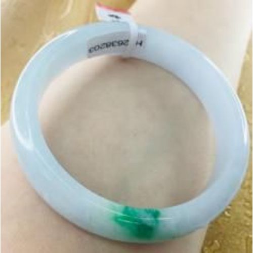 Bracelets En Jadéite Naturelle Sculptée Vert Tacheté Clair 54-61mm Femme Bracelet En Jade Bijoux Cadeau Envoyer Un Certificat