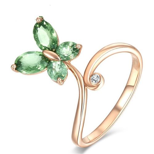 Bagues Créatives En Or Rose Avec Papillon Pour Femmes, Bijoux De Luxe, En Cristal, Charmant, À La Mode, Pour Fête De Mariage