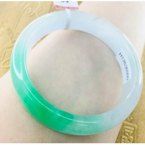 Bracelets En Jadéite Naturelle, Fond De Glace Clair Sculpté Vert 54-61mm, Bracelets En Jade Pour Femmes, Cadeaux Pour Bijoux, Envoyer Un Certificat