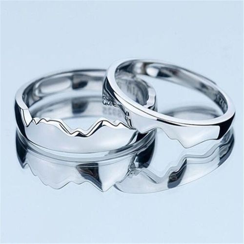 Bagues De Couple Romantiques Pour Hommes Et Femmes, Bijoux De Fiançailles, Couleur Argent, Style Coréen, À La Mode, Pour Promesse De Mariage