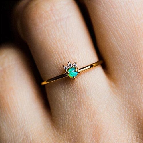 Bagues Dorées En Cristal Vert Pour Femmes, Bijoux De Luxe, À La Mode, Couronne, Créatifs, Élégants, Pour Fête De Mariage