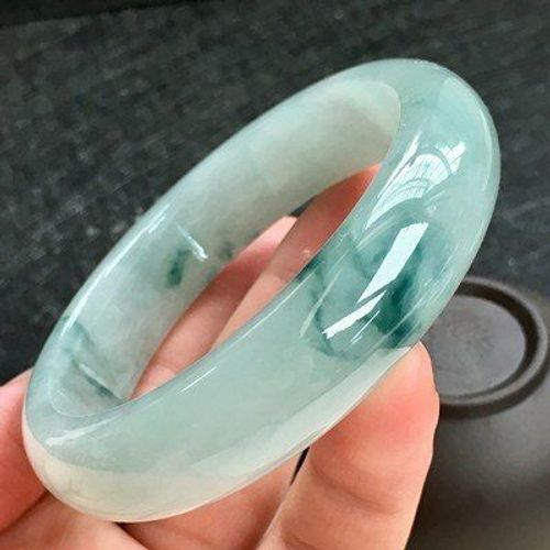 Zheru Bijoux Jade Birman Naturel 54-64mm Bracelet Bicolore, Bijoux De Princesse Élégant, Meilleur Cadeau