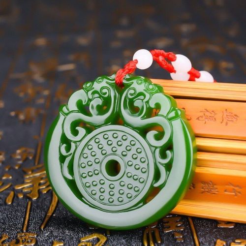 Collier Pendentif En Jade Vert Naturel Pour Hommes Et Femmes, Pendentif Phénix Double Face Ajouré, Breloque Sculptée, Bijoux Amulette À La Mode, Cadeau Porte-Bonheur