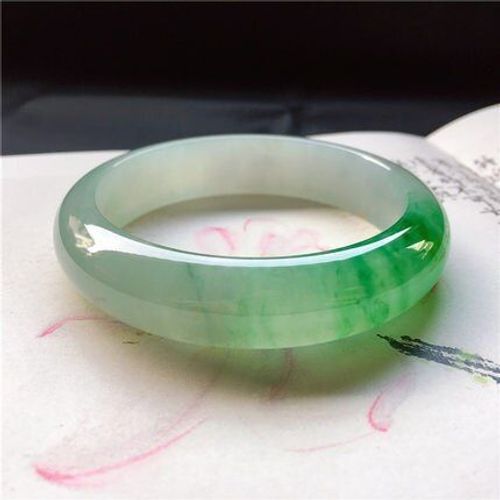 Jadéite De Birman Naturelle De Grade A, Bracelet Bicolore Vert Clair 54mm-64mm, Bracelet De Princesse Élégant, Envoyer À Sa Mère Une Fille