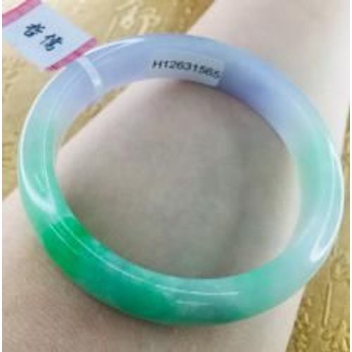 Envoyer Un Certificat Bracelet En Jadéite Naturelle Élégant Vert + Violet 54-61mm Femmes Bracelet En Jade Bijoux Cadeau
