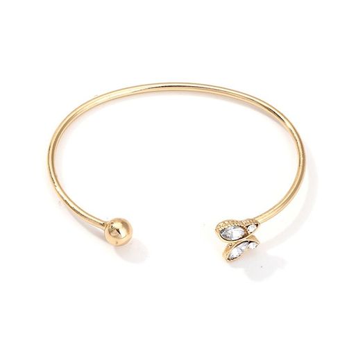 Bracelet À Ouverture Papillon En Cristal Zircon Pour Femmes, Élégant, Doré, Accessoires, Charmant, Cadeau Pour Filles