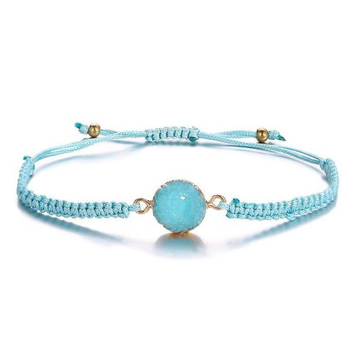 Nouveau Bracelet En Corde Ronde Tissée À La Main, Créatif, Exquis, Irrégulier, En Pierre Naturelle Blanche Et Bleue, À La Mode, Bijoux De Fête Pour Femmes