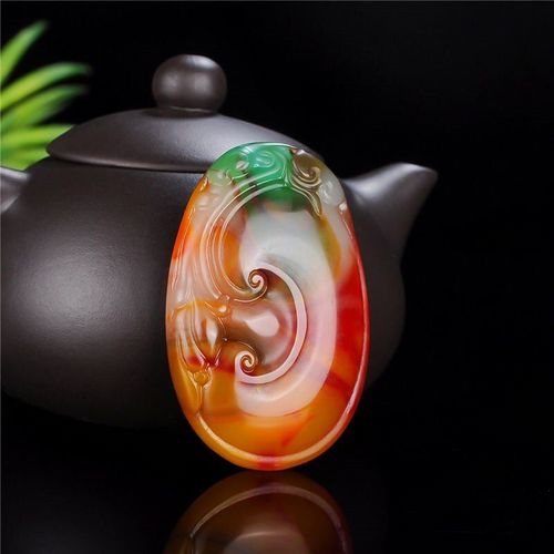 Collier Avec Pendentif En Jade Ruyi, Couleur Naturelle, Bijou Chinois Sculpté À La Main, Accessoires, Amulette, Cadeaux Pour Hommes Et Femmes, 1 Pièce