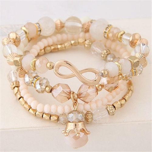 Bracelets Multicouches En Perles De Cristal Pour Femmes, Style Bohème, Couronne Multicolore, Accessoires, Bijoux Cadeau