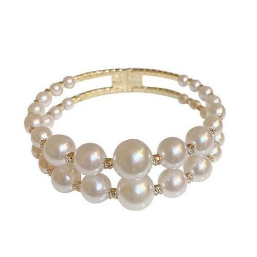 Bracelet De Luxe En Cristal Imitation De Perles, Simple, Doré De Haute Qualité, Accessoires De Bijoux Pour Femmes Européennes Et Américaines, Cadeau Pour Femmes