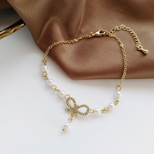 Bracelet En Strass Avec N¿Ud Papillon Pour Femme, Accessoire De Mode, Bijoux De Fête