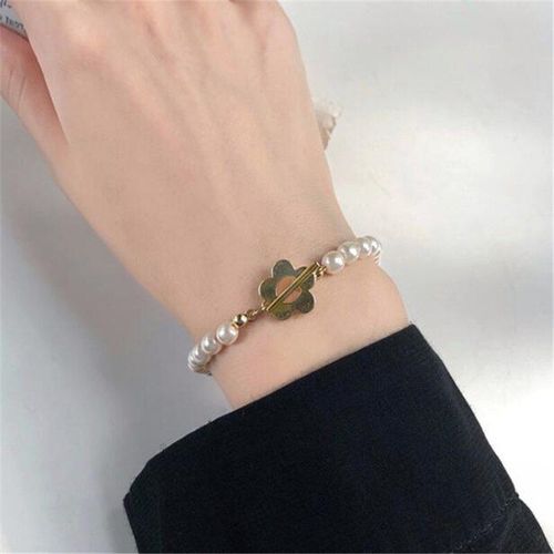 Bracelet De Perles En Métal Pour Femmes, Créatif, Charmant, En Or, Accessoires De Fête, Bijoux Exquis
