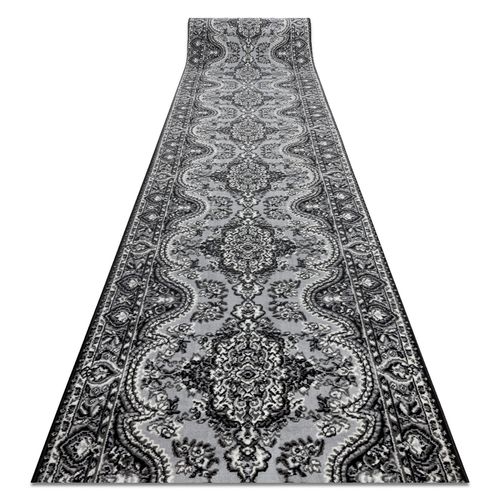 80x500 Cm Tapis De Couloir Bcf Morad Wiosna Rosette Gris 80 Cm