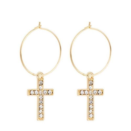 Boucles D'oreilles À Clip Croisé Pour Femmes, Bijoux En Cristal Doré, À La Mode, Cadeaux De Mariage