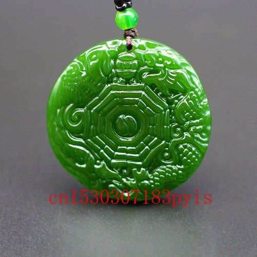 Collier Pendentif En Jade Vert Naturel Dragon Phoenix Gossip, Bijoux À Breloque Chinoise Sculptée, Amulette À La Mode Pour Hommes Et Femmes, Cadeaux Porte-Bonheur