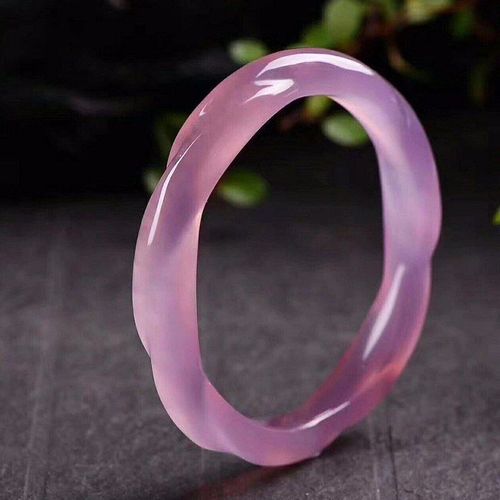 Bracelet En Jade Sculpté À La Main Pour Femme, Pierre Naturelle Chinoise, Violet, Calcédoine, Lotus Rose, Boutique De Mode