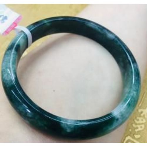 Bracelet En Jadéite Naturelle Pour Femme, Élégant, Deux Couleurs, Vert Foncé, En Jade, Cadeau, 52-61mm