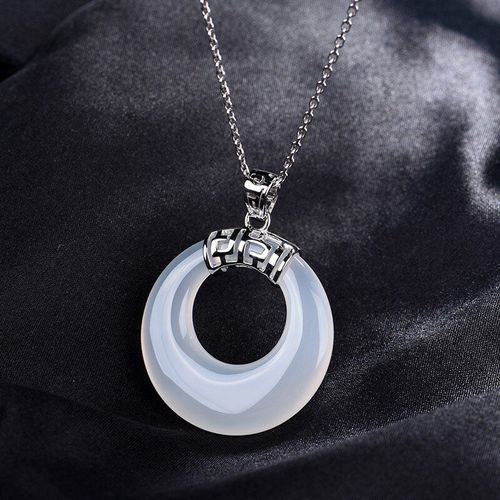 Pendentif Ruyi En Calcédoine Rouge Naturelle, 925 Argent Incrusté, Bijoux Boutique De Mode, Collier En Agate Rouge Pour Hommes Et Femmes
