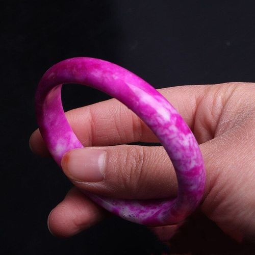 Bracelet En Jade Sculpté À La Main Pour Femmes, Bijoux Chinois, Fleur De Pêche Naturelle Rouge, Large Barre, Boutique De Mode, Mode Sud