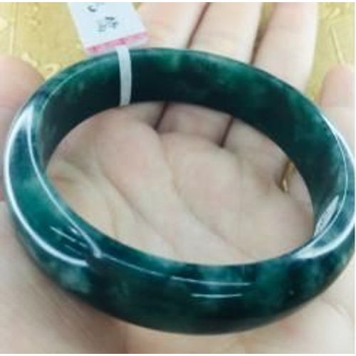 Bracelet En Jadéite Naturelle Élégant Vert Foncé 54-61mm Femme Princesse Jade Bracelet Bijoux Cadeau