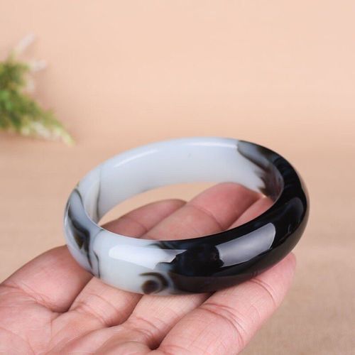 Bracelet En Jade Gris Fumé Naturel Sculpté À La Main, Large, Bijoux Boutique De Mode, Bleu Gris Pour Hommes Et Femmes, Accessoires Cadeaux