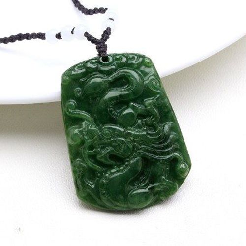 Bijoux En Jade Pur Grade A, Huile De Jadéite Cyan Dragon Volant, Collier Pendentif Burma Pour Hommes, Cadeau